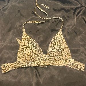 VS Lepord print halter bikini top